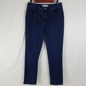 Cato Jeans Womens W32 x L28.5 Blue Mid Rise Skinny‎ Leg Dark Wash Denim